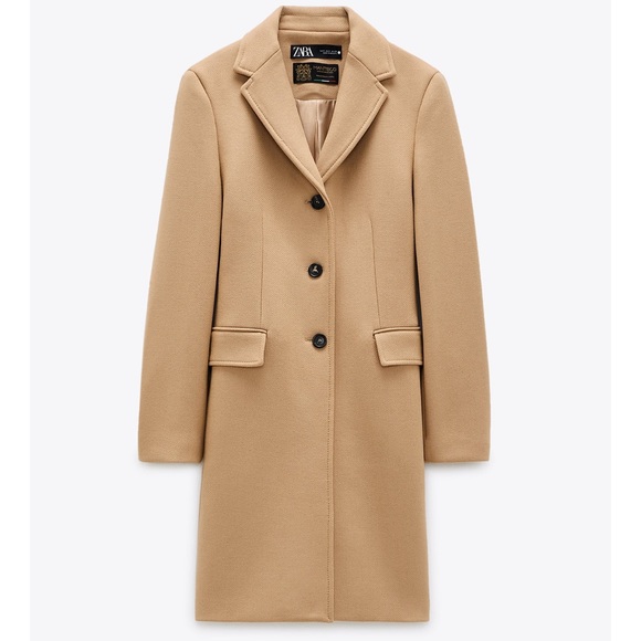 NWT ZARA Wool Coat Light Camel XXL Blogger’s Fav - Picture 9 of 12